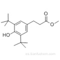 Ácido bencenopropanoico, 3,5-bis (1,1-dimetiletil) -4-hidroxi, éster metílico CAS 6386-38-5